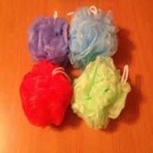 Мочалка - шарик 35 г синт. оранжевая